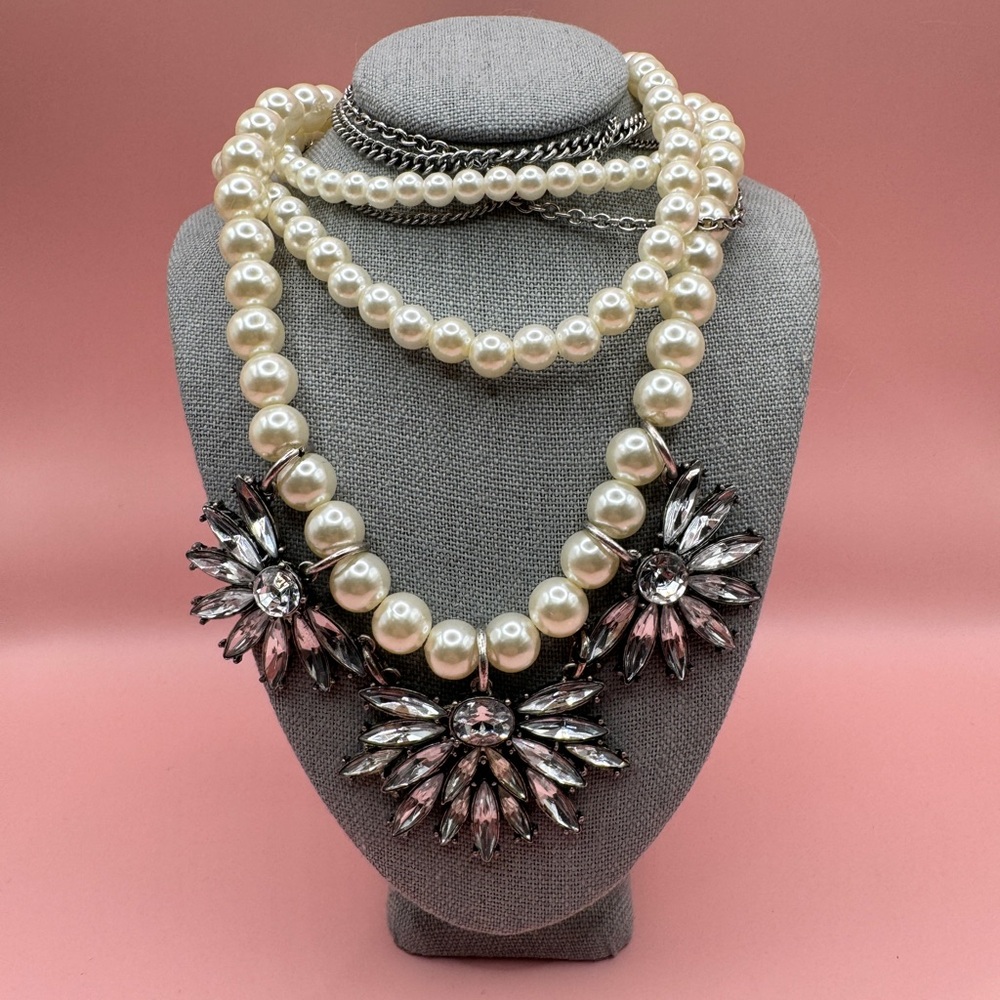 Sugarfix x Bauble Bar pearl Statement Necklace NwT